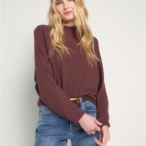 Turtleneck Dolman Long Sleeve Top